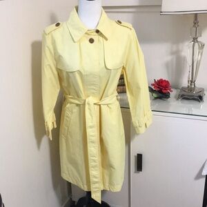 Yellow Belted Women's Trench Coat Size M